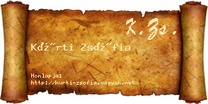 Kürti Zsófia névjegykártya