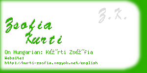 zsofia kurti business card